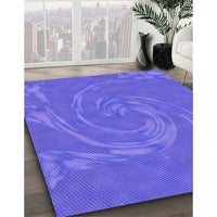 Patterned Light Slate Blue Rug, pat3580pur