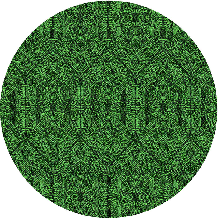 Square Patterned Dark Forest Green Rug, pat3581grn