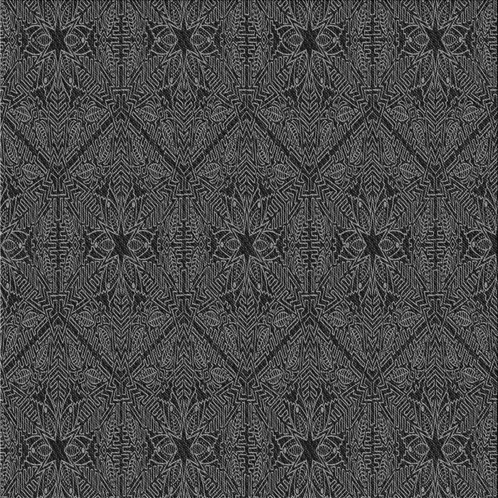 Round Patterned Midnight Gray Rug, pat3581gry