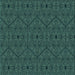 Round Patterned Deep Teal Green Rug, pat3581lblu