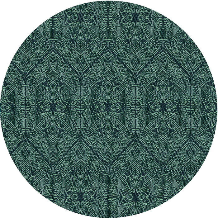 Square Patterned Deep Teal Green Rug, pat3581lblu