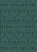 Patterned Deep Teal Green Rug, pat3581lblu