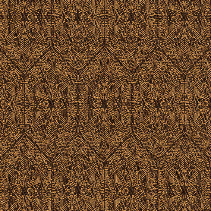 Round Patterned Red Rug, pat3581org