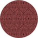 Square Patterned Maroon Red Rug, pat3581rd