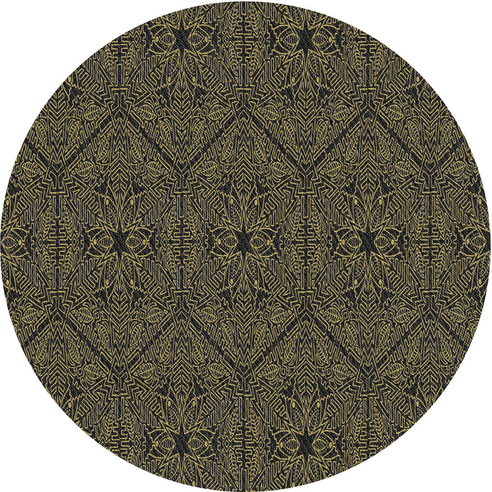 Square Machine Washable Transitional Dark Almond Brown Rug, wshpat3581