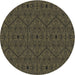 Square Machine Washable Transitional Dark Almond Brown Rug, wshpat3581