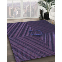 Patterned Deep Periwinkle Purple Rug, pat3582blu