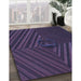 Patterned Deep Periwinkle Purple Rug in Family Room, pat3582blu