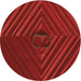 Square Patterned Red Rug, pat3582org