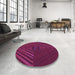 Round Patterned Medium Violet Red Pink Rug in a Office, pat3582pur