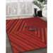 Machine Washable Transitional Tomato Red Rug in a Family Room, wshpat3582