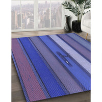 Patterned Light Slate Blue Rug, pat3583blu