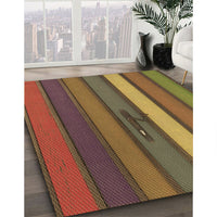 Patterned Dark Golden Brown Rug, pat3583brn