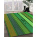 Patterned Neon Green Rug in Family Room, pat3583grn