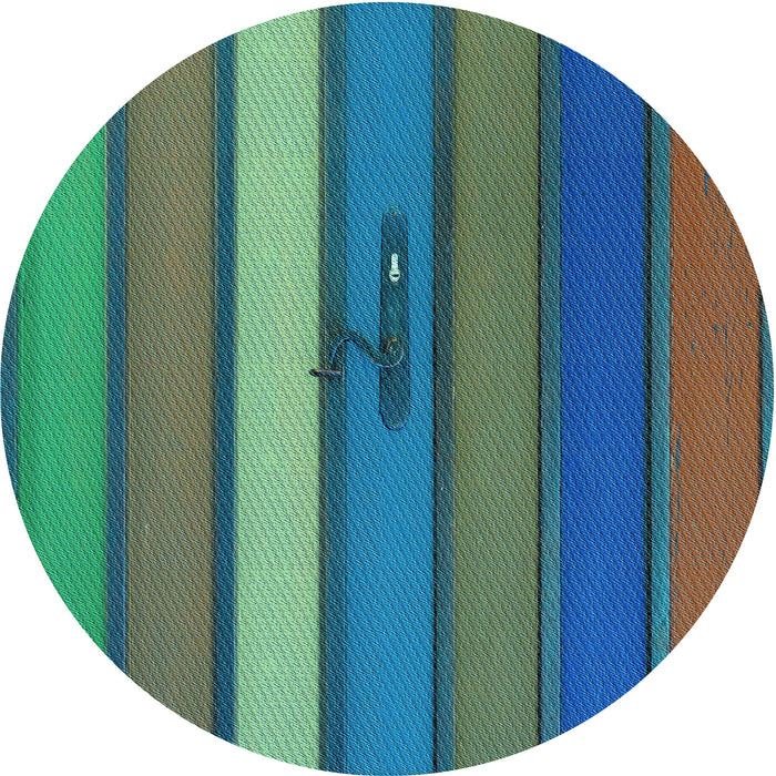 Square Patterned Mint Green Rug, pat3583lblu