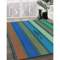 Patterned Mint Green Rug, pat3583lblu