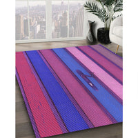 Patterned Medium Violet Red Pink Rug, pat3583pur