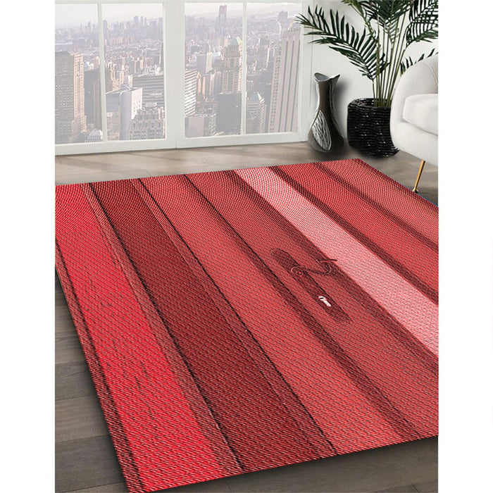Machine Washable Transitional Red Rug in a Family Room, wshpat3583rd