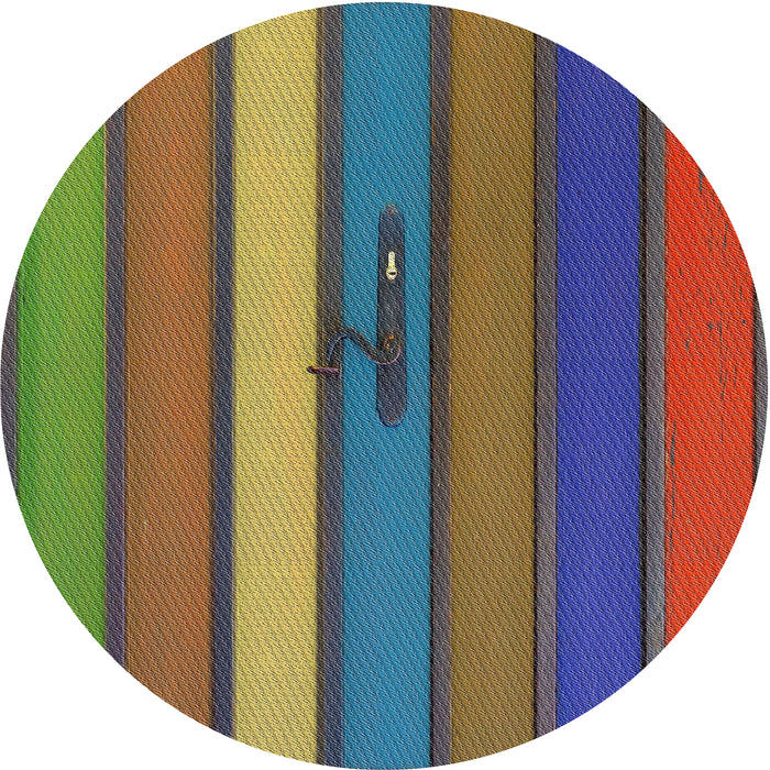 Sideview of Patterned Khaki Green Novelty Rug, pat3583