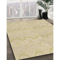 Patterned Khaki Gold Rug, pat3584brn