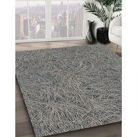 Patterned Dark Gray Novelty Rug, pat3585