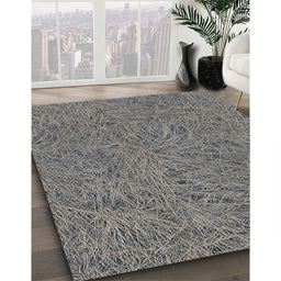Patterned Dark Gray Novelty Rug in Family Room, pat3585