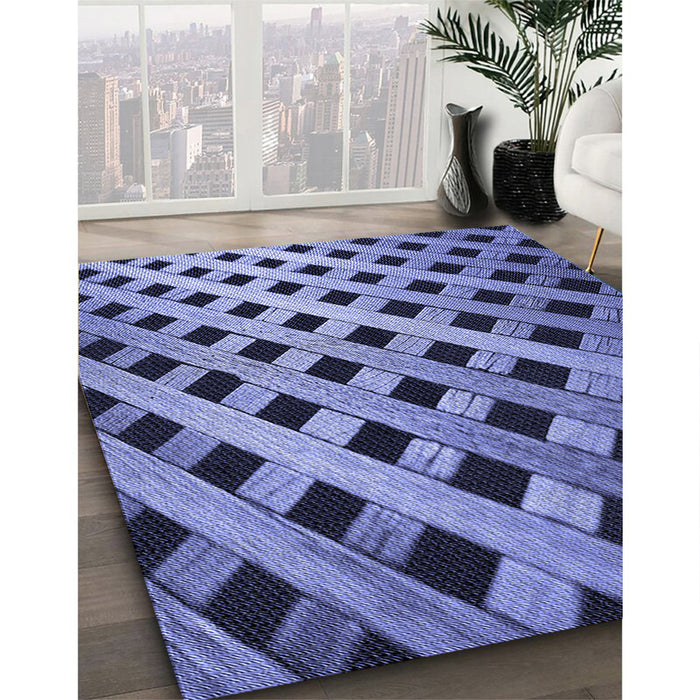 Machine Washable Transitional Sky Blue Rug in a Family Room, wshpat3586blu