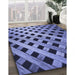 Patterned Sky Blue Rug in Family Room, pat3586blu