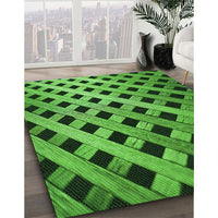 Patterned Deep Emerald Green Rug, pat3586grn