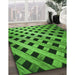 Patterned Deep Emerald Green Rug in Family Room, pat3586grn