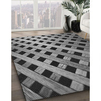 Patterned Dark Gray Black Rug, pat3586gry