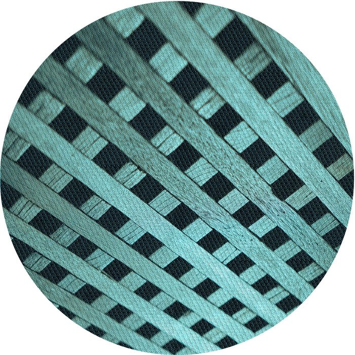 Square Patterned Medium Turquoise Green Rug, pat3586lblu