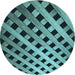 Square Patterned Medium Turquoise Green Rug, pat3586lblu