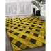 Machine Washable Transitional Deep Yellow Rug in a Family Room, wshpat3586yw