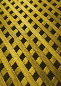 Machine Washable Transitional Deep Yellow Rug, wshpat3586yw