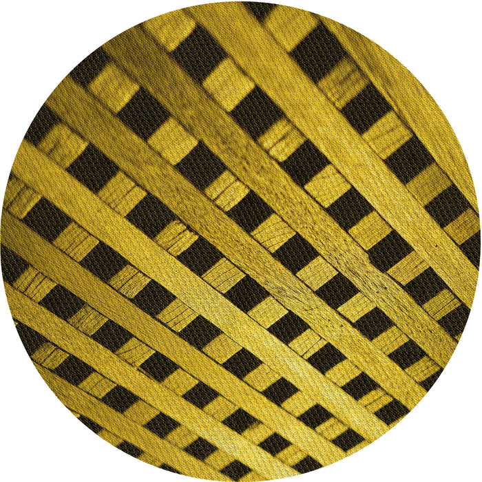 Square Patterned Deep Yellow Rug, pat3586yw