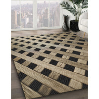 Patterned Chocolate Brown Novelty Rug, pat3586