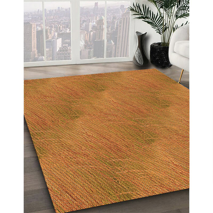 Patterned Mahogany Brown Rug in Family Room, pat3587org