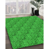 Patterned Lime Green Rug, pat3588grn