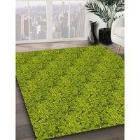 Patterned Pistachio Green Rug, pat3588yw