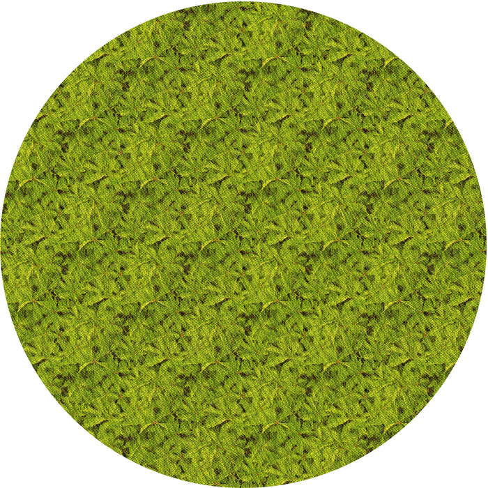 Round Patterned Pistachio Green Rug, pat3588yw