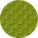 Round Patterned Pistachio Green Rug, pat3588yw