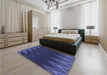 Patterned Royal Blue Rug in a Bedroom, pat3589blu