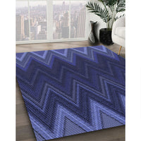 Patterned Royal Blue Rug, pat3589blu