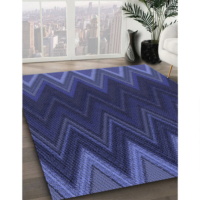 Machine Washable Transitional Royal Blue Rug in a Family Room, wshpat3589blu