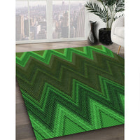 Patterned Dark Forest Green Rug, pat3589grn