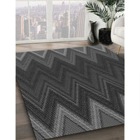 Patterned Charcoal Black Rug, pat3589gry