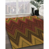 Patterned Maroon Red Rug, pat3589org