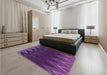 Patterned Dark Orchid Purple Rug in a Bedroom, pat3589pur