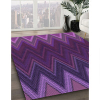 Patterned Dark Orchid Purple Rug, pat3589pur